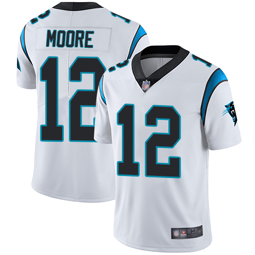Carolina Panthers Limited White Men DJ Moore Road Jersey NFL Football #12 Vapor Untouchable